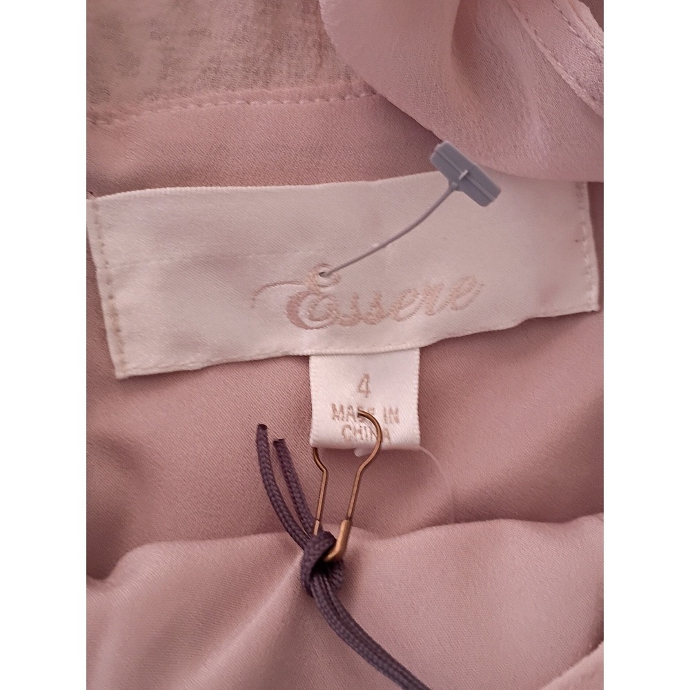 Elana Beau NWT‎ Pleated Bow Waist Dress Beige Sleeveless Midi Luxe Party $220 - Picture 6 of 11